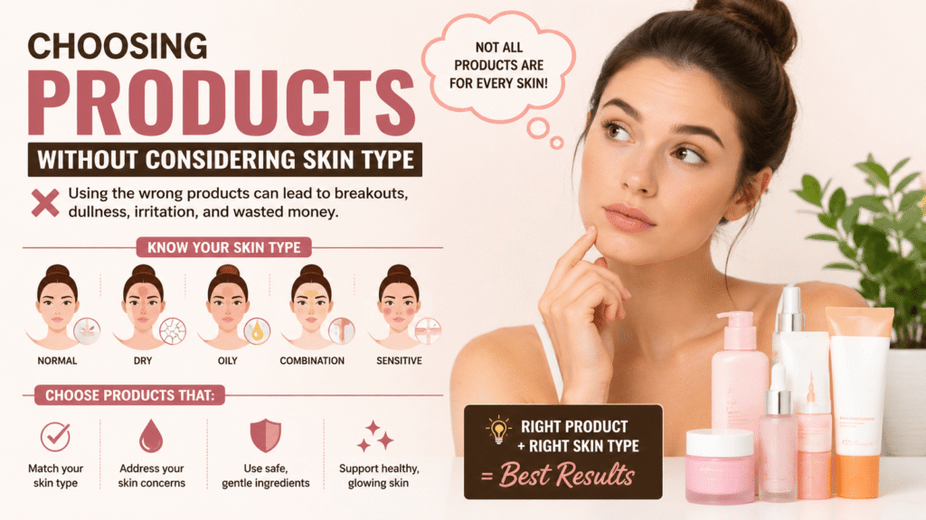 12. Choosing Products Without Considering Skin Type