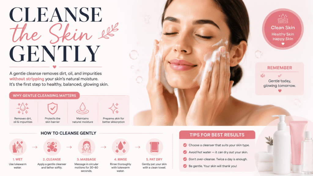 Cleanse the Skin Gently