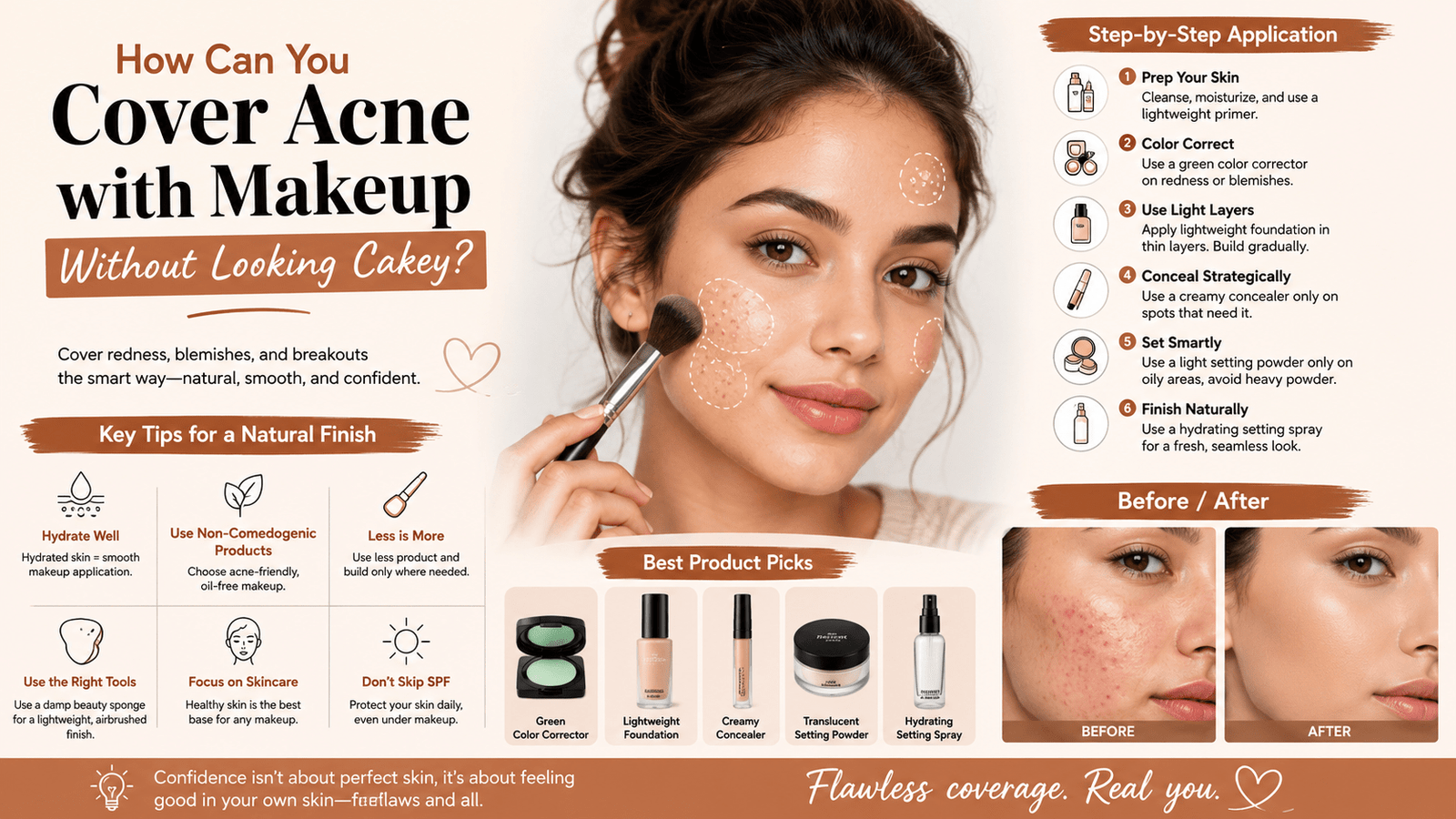 How Can You Cover Acne with Makeup Without Looking Cakey?