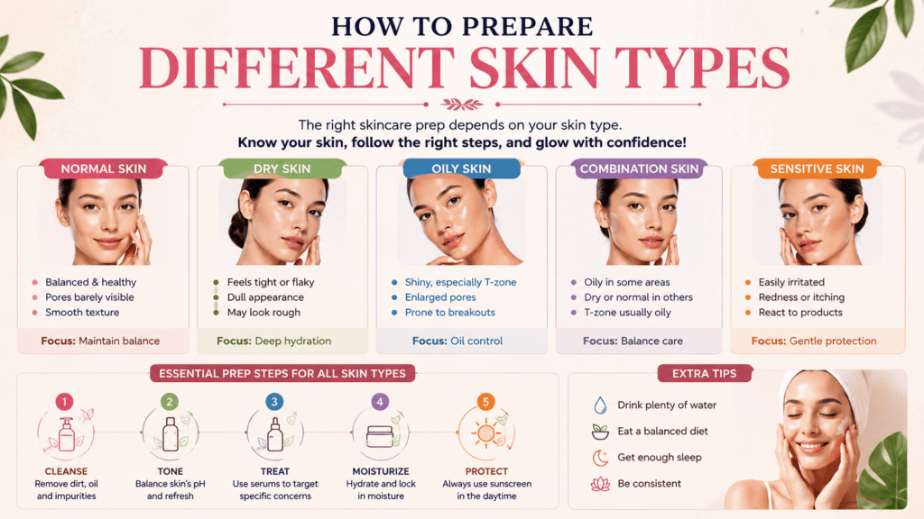 How to Prepare Different Skin Types