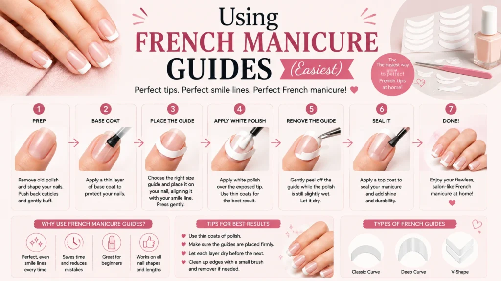 Using French Manicure Guides (Easiest)